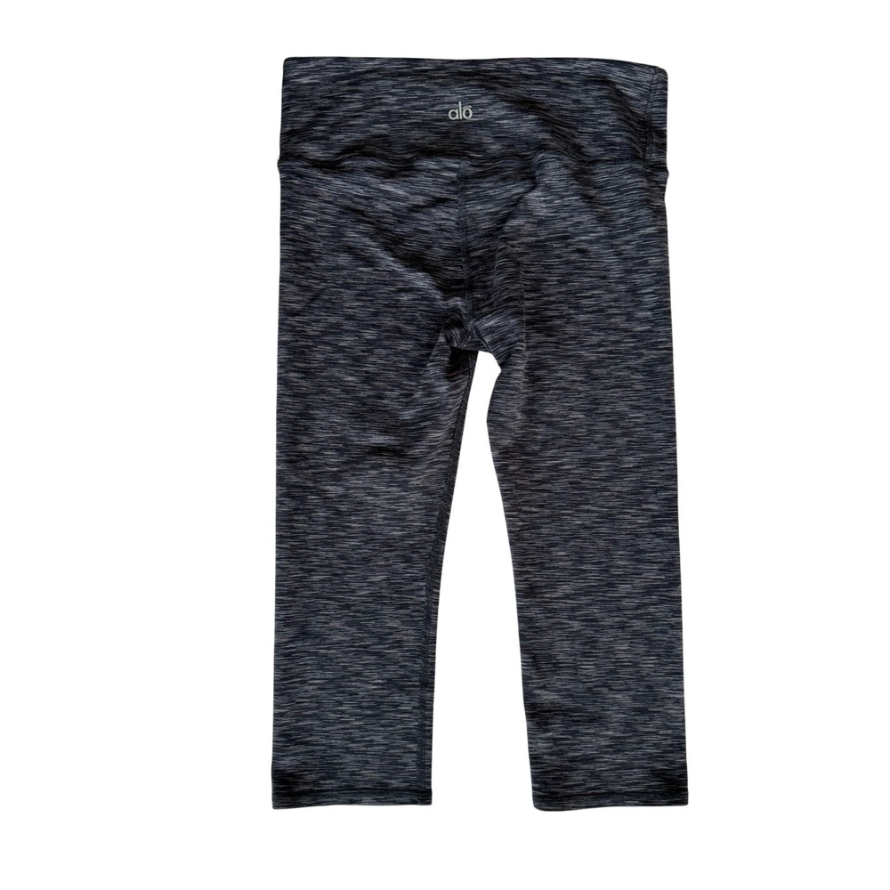 Alo Yoga High Rise Airbrush Capri Womens Space Dye Cropped Leggings Black White